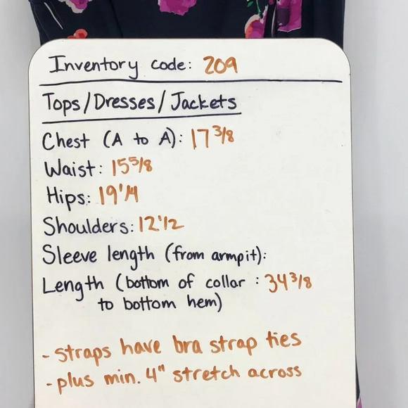 Chaps Navy Blue Floral  Red Pink Sleeveless Fit & Flair midi dress SP - Picture 12 of 13